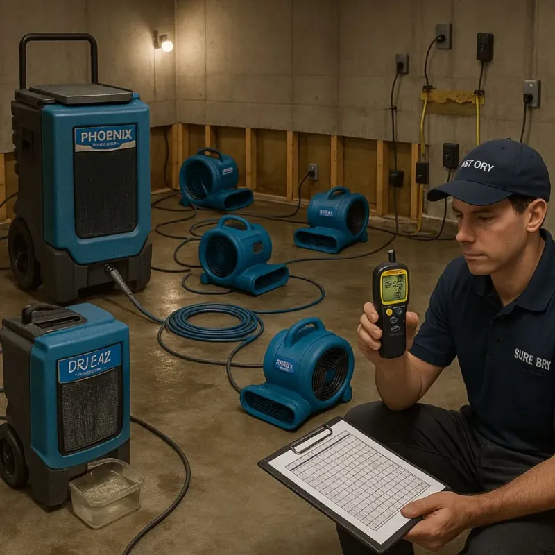 Structural Drying and Dehumidification process in Sandersville, GA